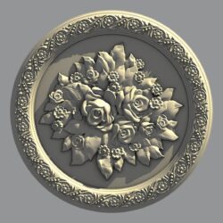 Цветы в круглой раме